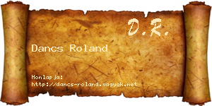 Dancs Roland névjegykártya